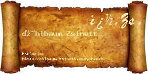 Öhlbaum Zsinett névjegykártya